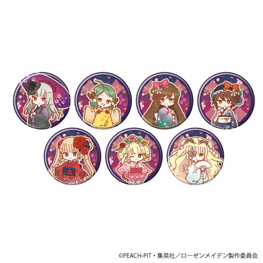《薔薇少女》- 罐頭徽章11/和服版 箱裝(全7種)(復古藝術插圖)【全套箱】