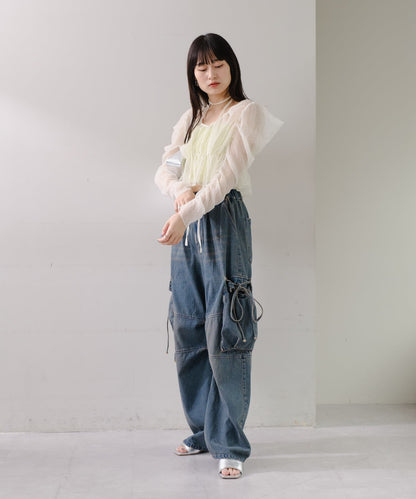 【2尺碼展開】軍裝牛仔褲