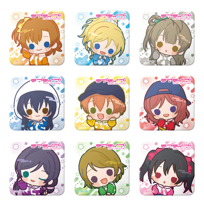 ```Love Live!交易迷你角色方形罐徽章【整箱/9個裝】【全套箱】```