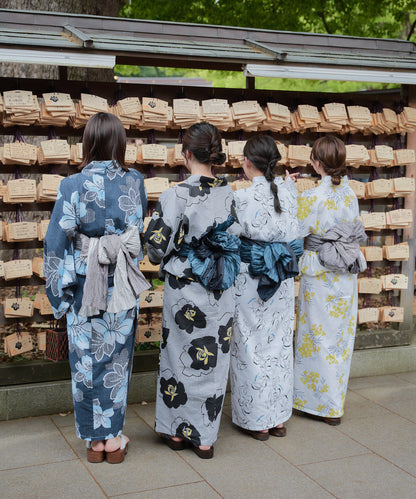 【套裝優惠對象/浴衣】藝術花卉圖案