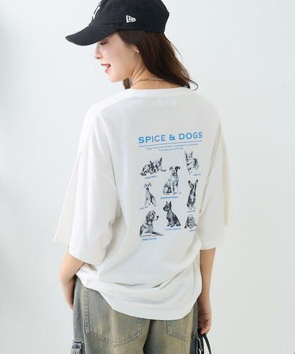 "SPICE&DOGS 8dogs" 動物印花T恤