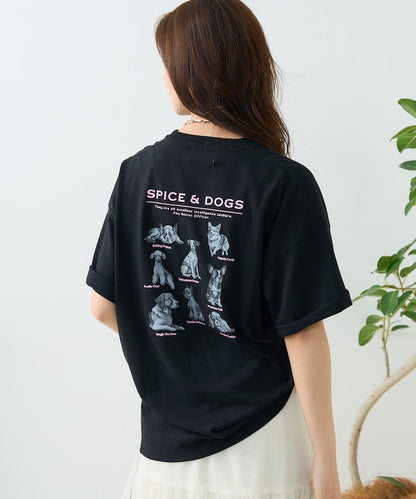 "SPICE&DOGS 8dogs" 動物印花T恤