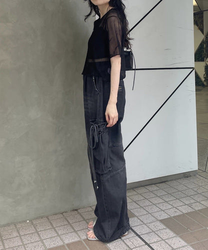 【2尺碼展開】軍裝牛仔褲