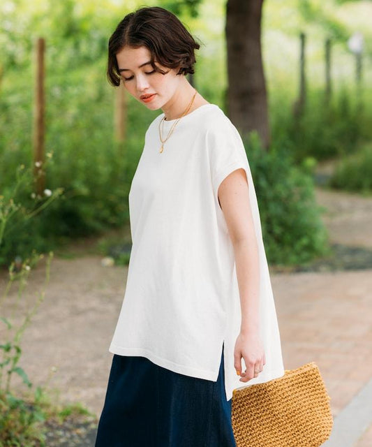 法式寬鬆袖長款上衣