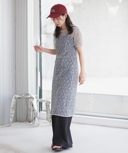 【Kastane】蕾絲花邊短袖連衣裙