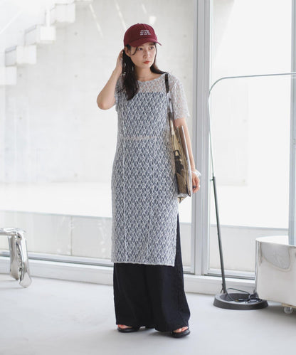 【Kastane】蕾絲花邊短袖連衣裙