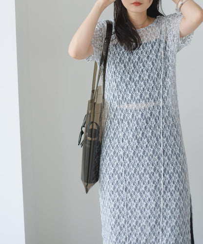 【Kastane】蕾絲花邊短袖連衣裙