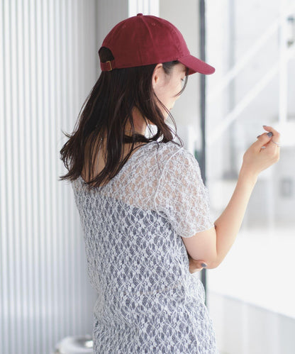 【Kastane】蕾絲花邊短袖連衣裙