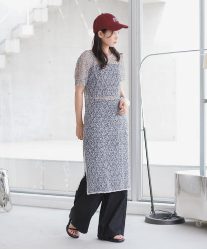 【Kastane】蕾絲花邊短袖連衣裙