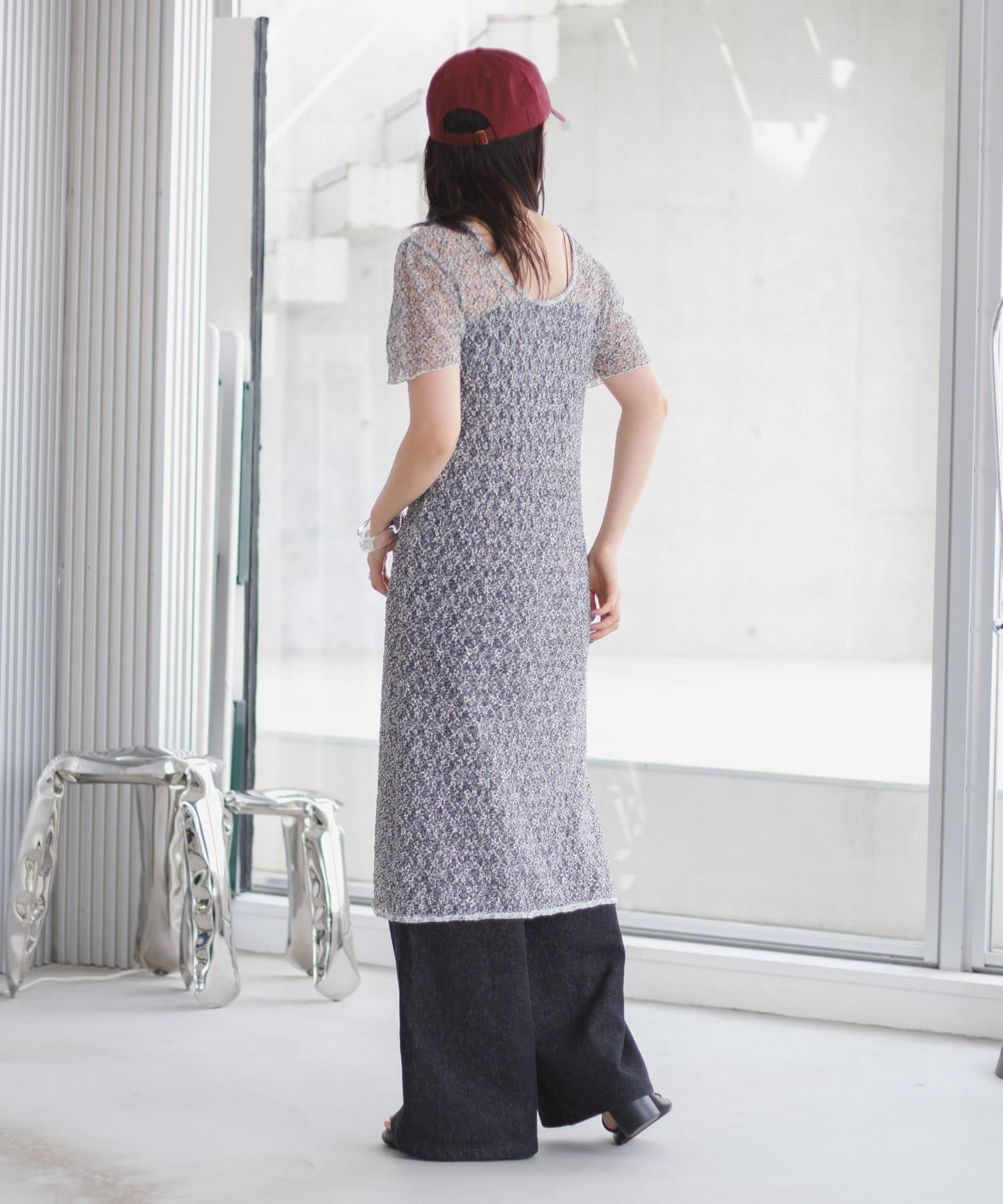 【Kastane】蕾絲花邊短袖連衣裙