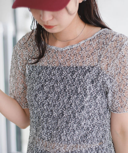 【Kastane】蕾絲花邊短袖連衣裙