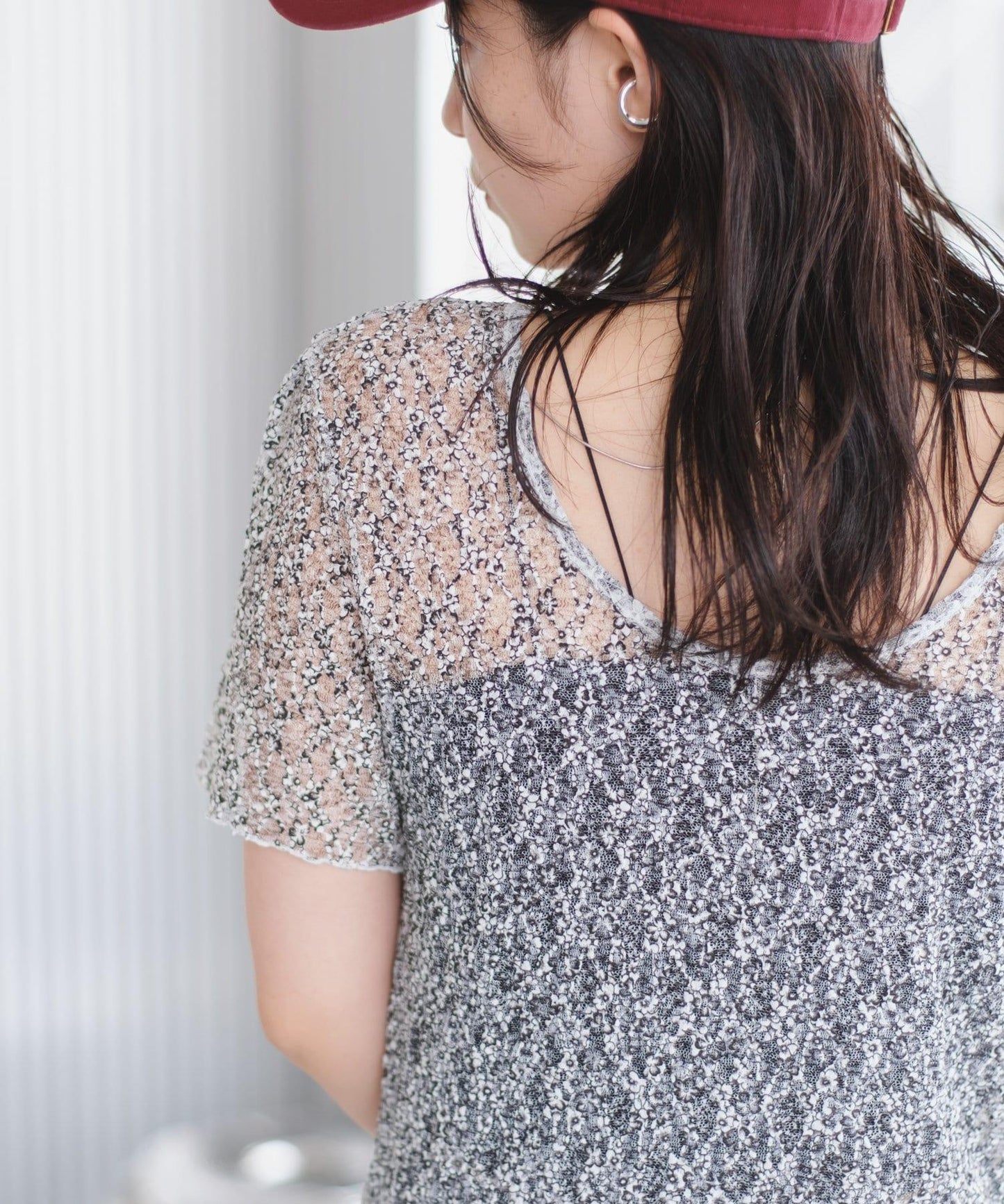 【Kastane】蕾絲花邊短袖連衣裙