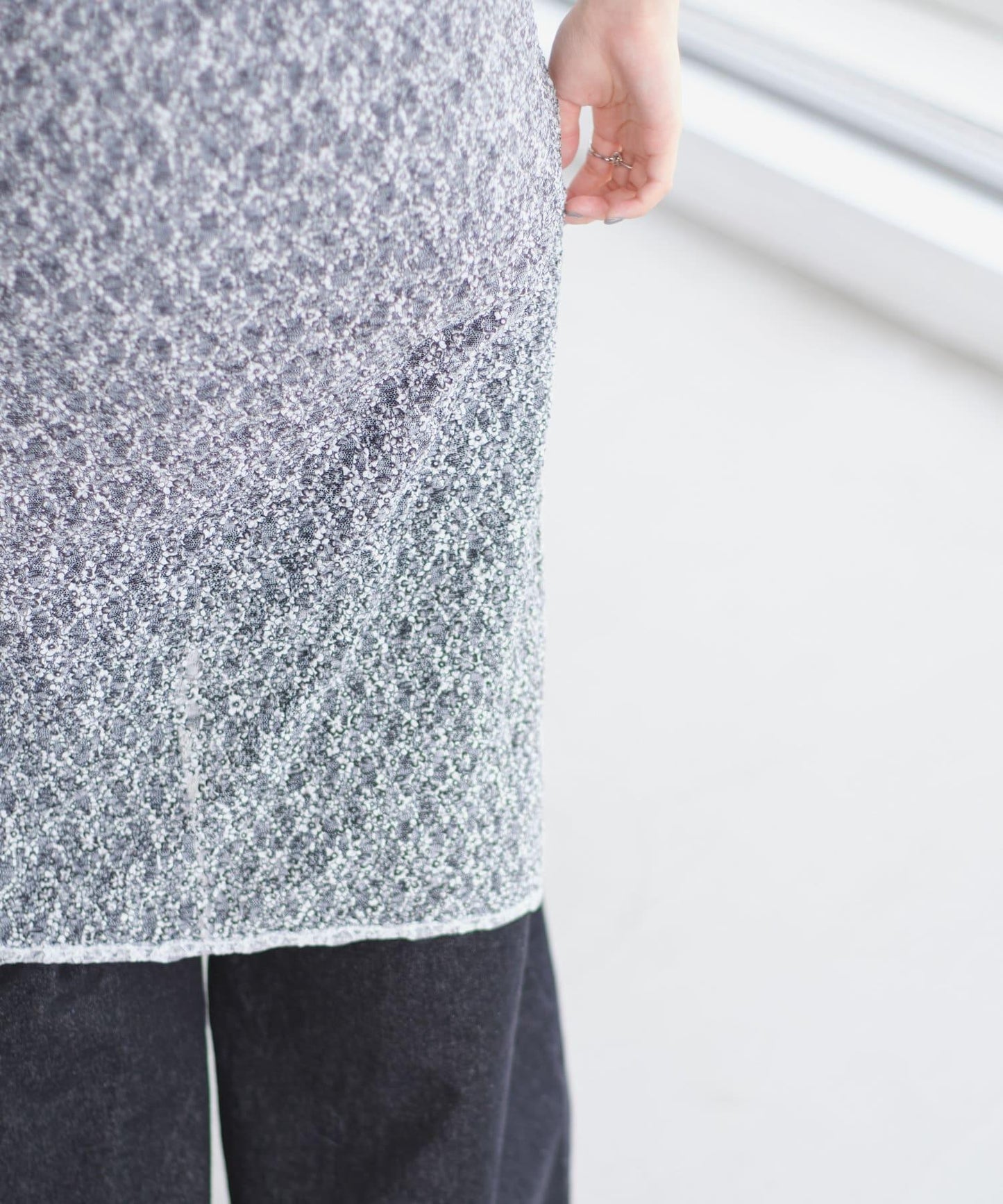 【Kastane】蕾絲花邊短袖連衣裙