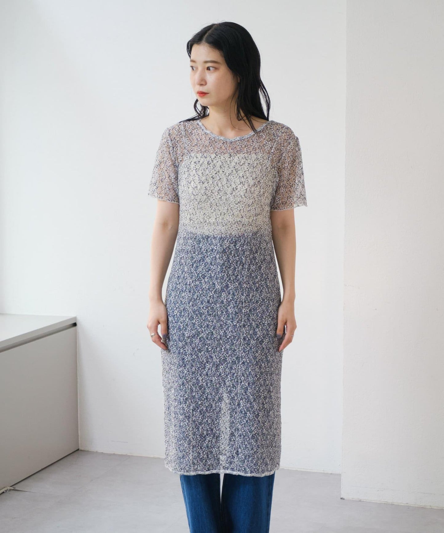 【Kastane】蕾絲花邊短袖連衣裙