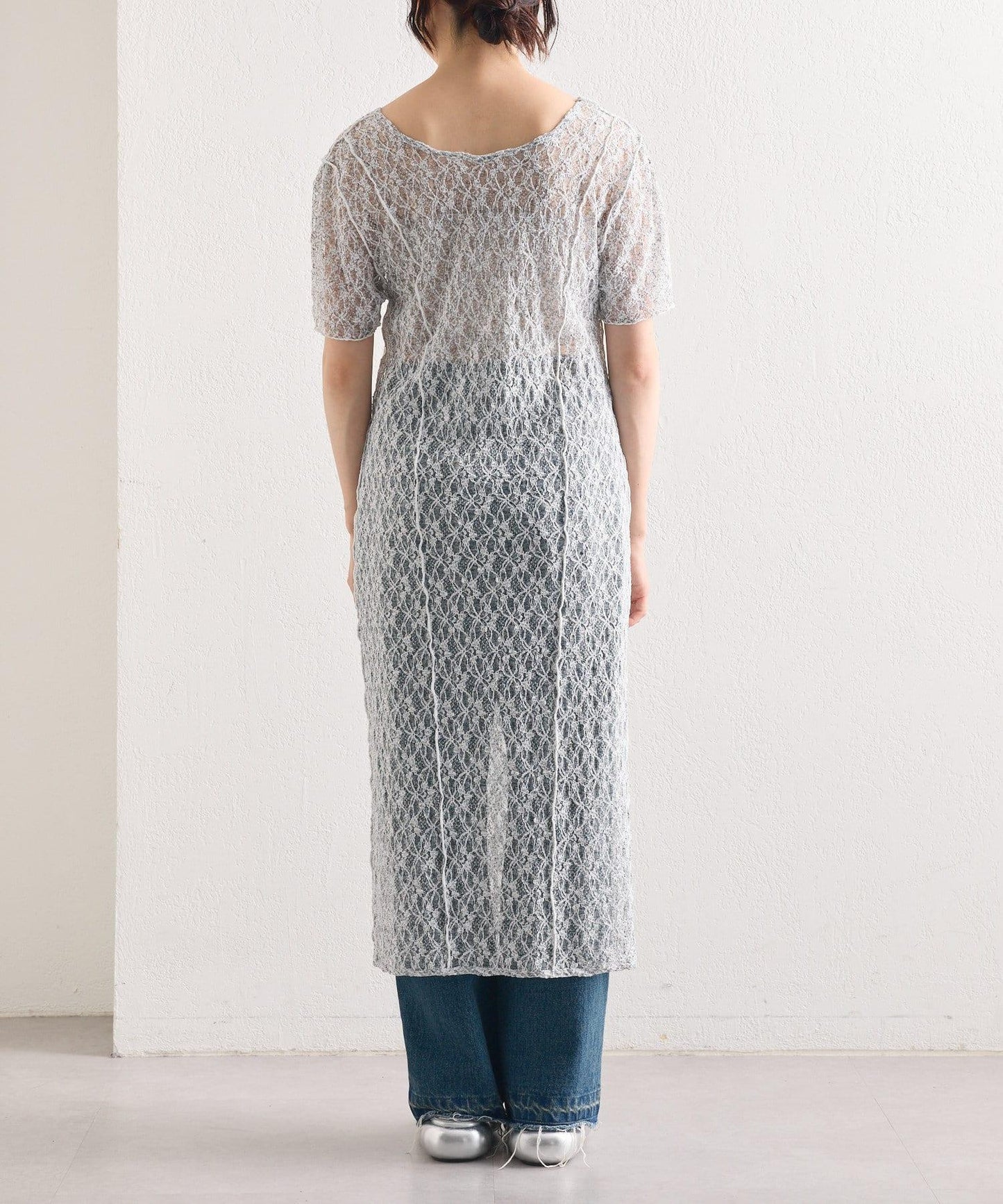 【Kastane】蕾絲花邊短袖連衣裙