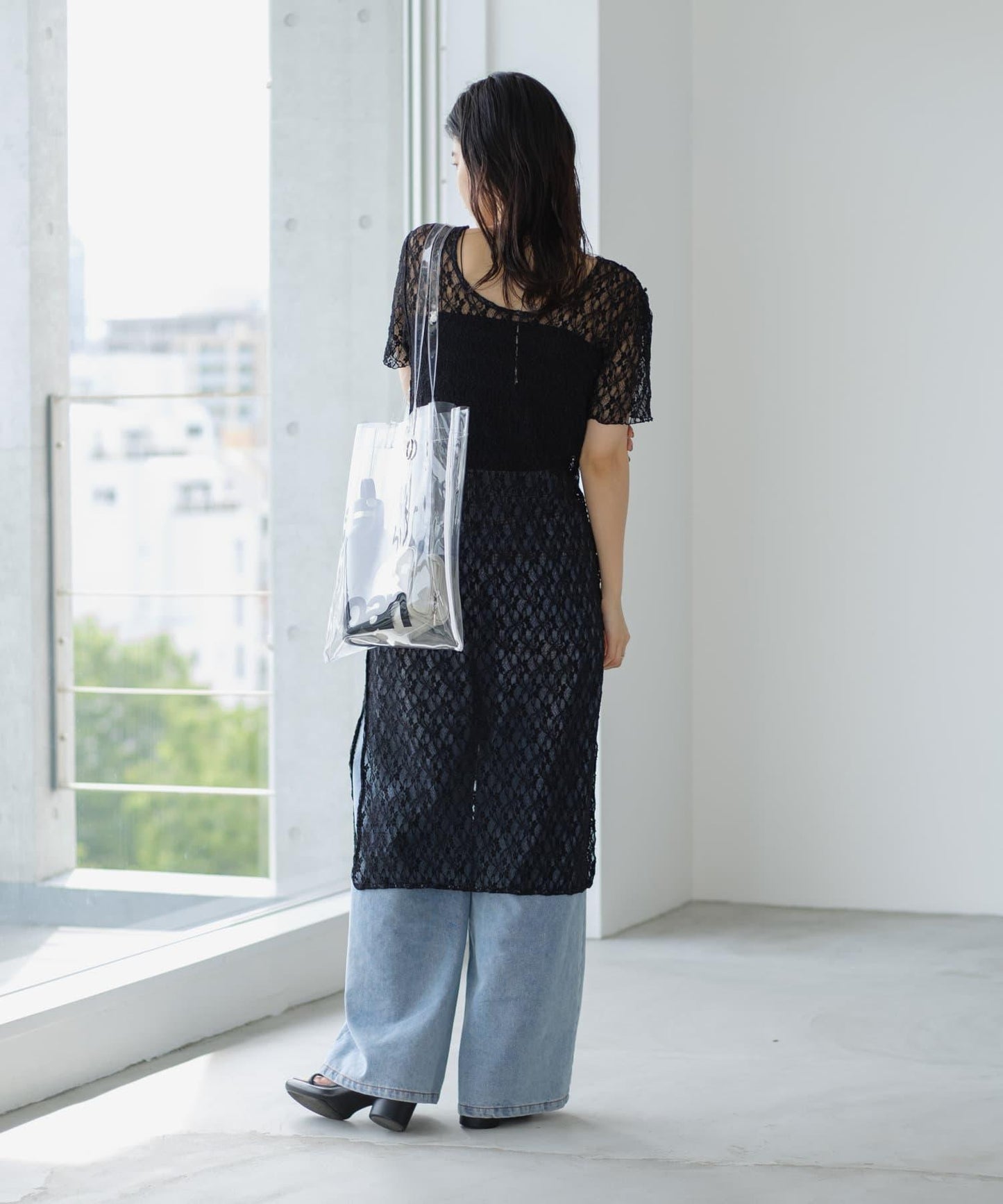 【Kastane】蕾絲花邊短袖連衣裙