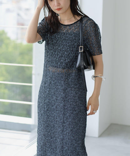 【Kastane】蕾絲花邊短袖連衣裙