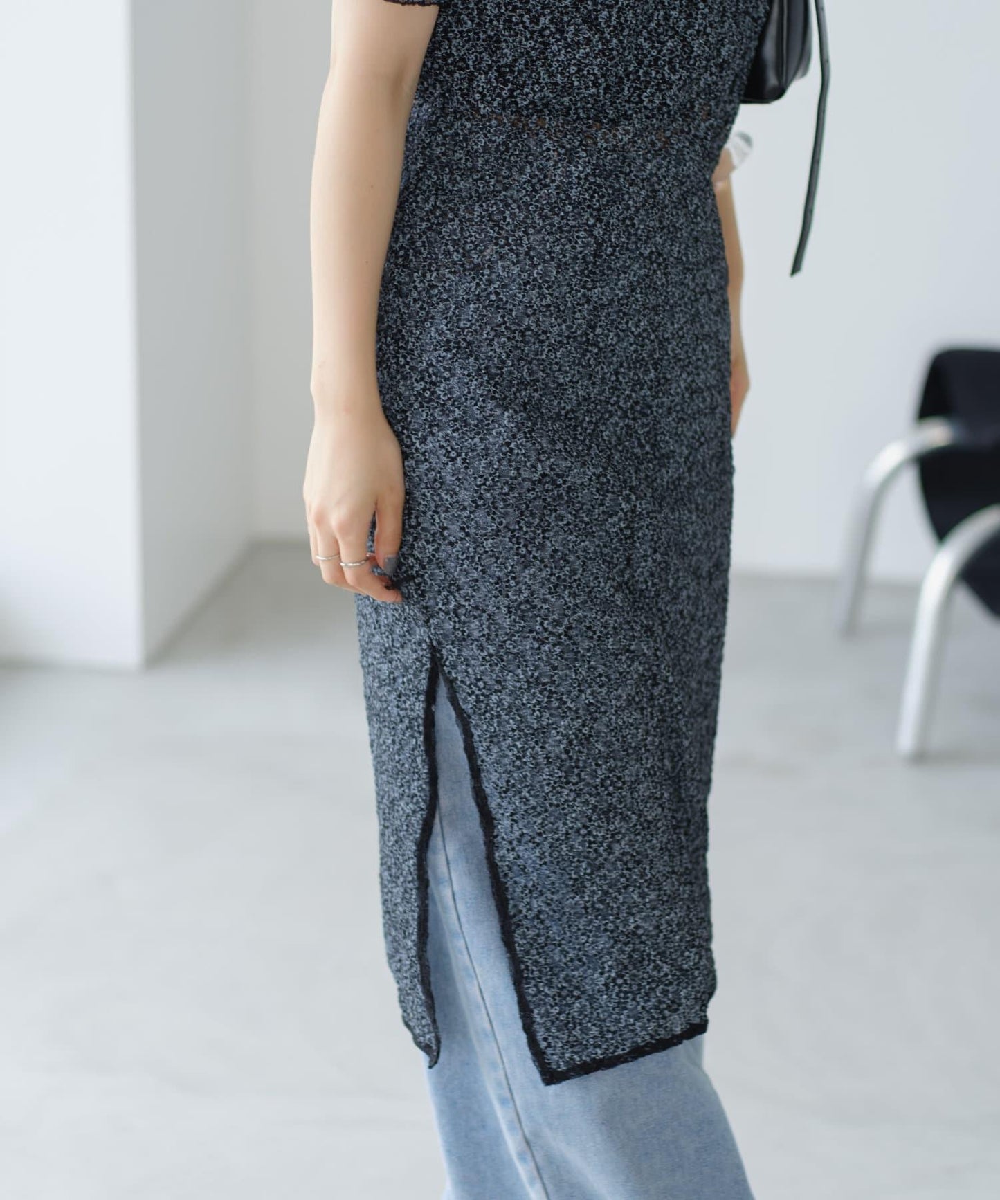 【Kastane】蕾絲花邊短袖連衣裙