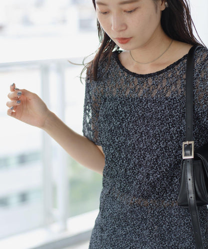 【Kastane】蕾絲花邊短袖連衣裙