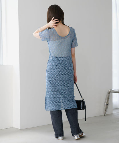 【Kastane】蕾絲花邊短袖連衣裙