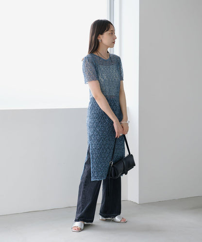 【Kastane】蕾絲花邊短袖連衣裙