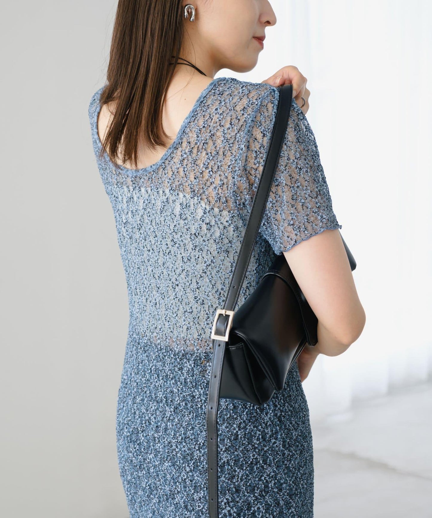 【Kastane】蕾絲花邊短袖連衣裙