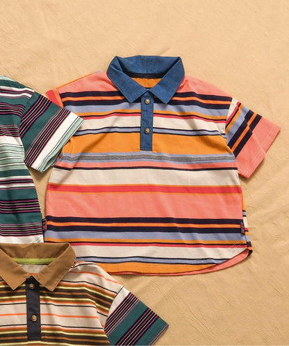 領口修身多色條紋Polo衫部分網絡限定尺碼