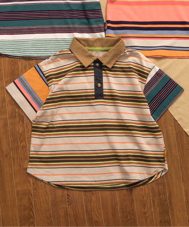 領口修身多色條紋Polo衫部分網絡限定尺碼