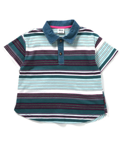 領口修身多色條紋Polo衫部分網絡限定尺碼