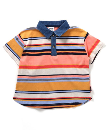 領口修身多色條紋Polo衫部分網絡限定尺碼