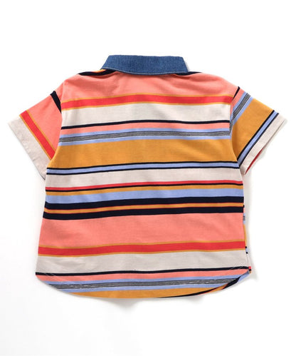 領口修身多色條紋Polo衫部分網絡限定尺碼