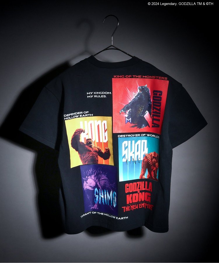 【哥斯拉x金剛 新帝國】印花寬鬆T恤