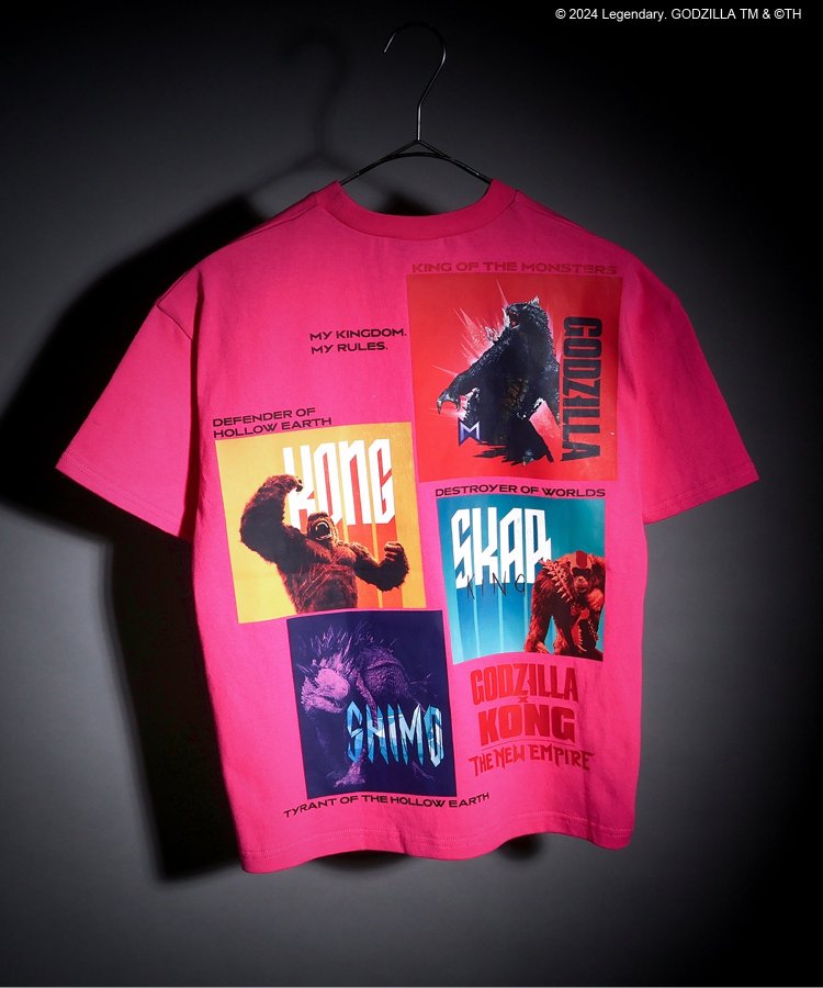 【哥斯拉x金剛 新帝國】印花寬鬆T恤