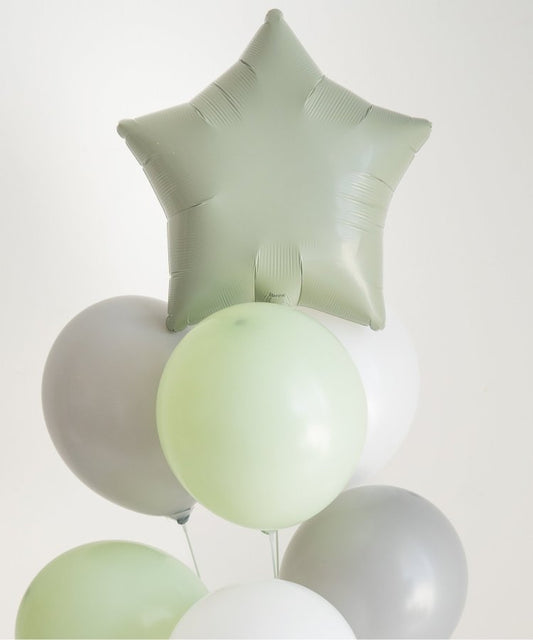 帶支架的星形氣球套裝鼠尾草色