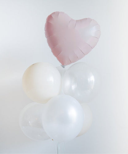 帶支架的心形氣球套裝貝殼粉色