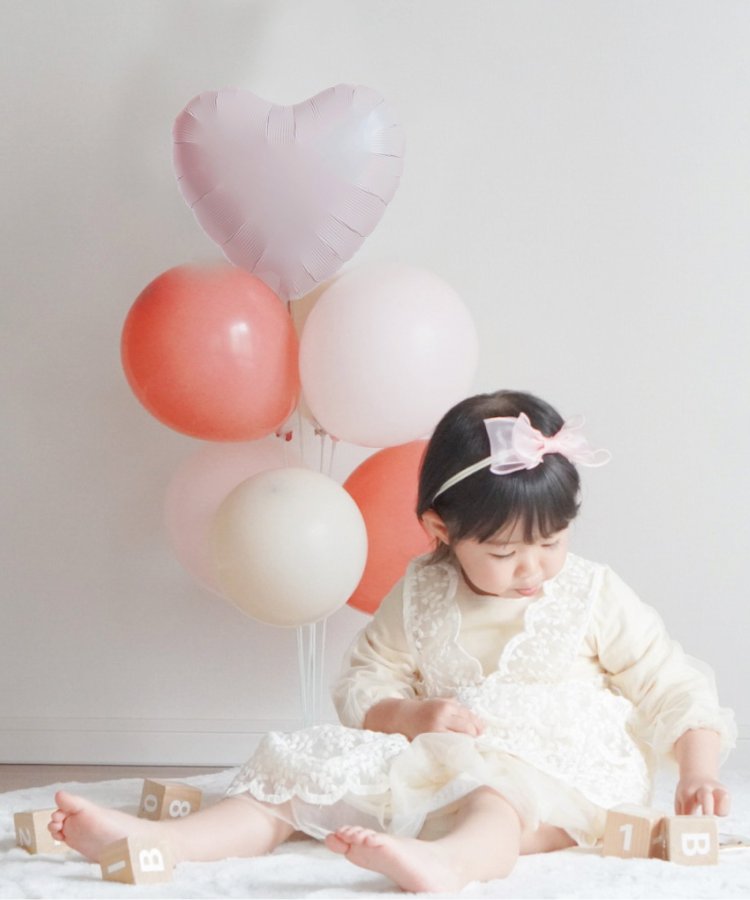 帶支架的心形氣球套裝貝殼粉色