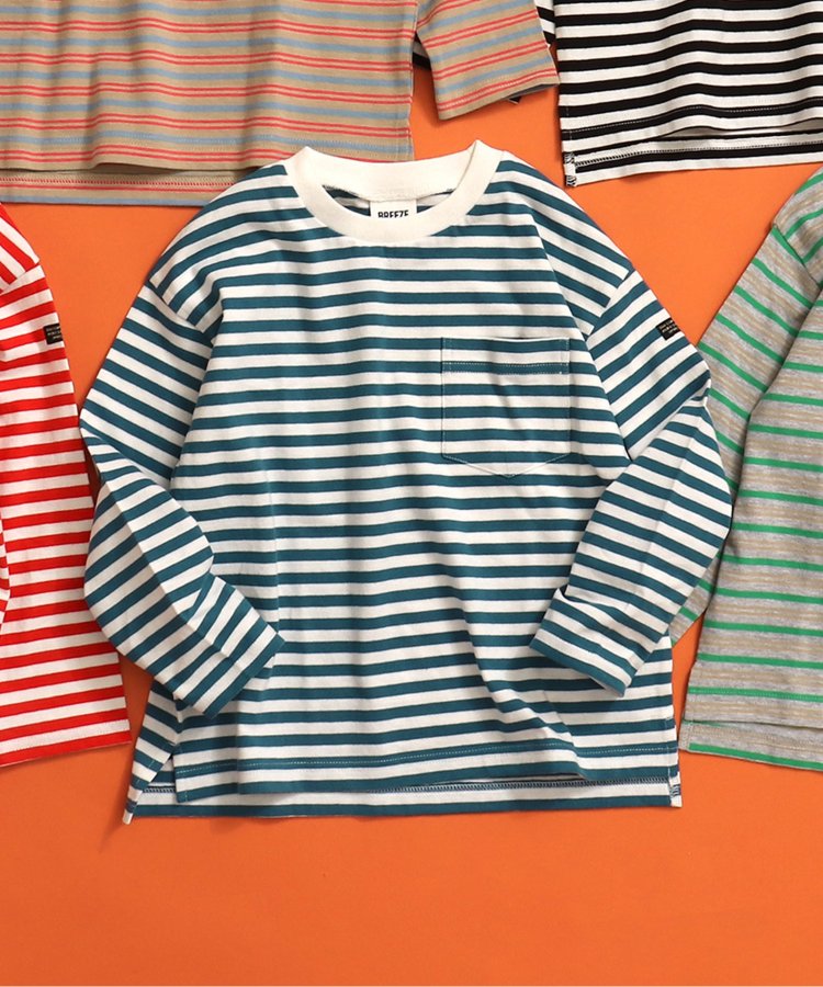 專屬 橫條紋和純色長袖T恤