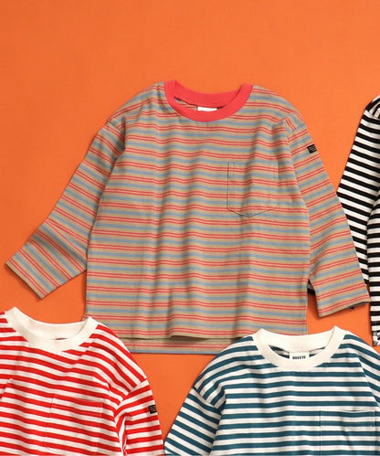 專屬 橫條紋和純色長袖T恤
