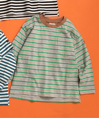 專屬 橫條紋和純色長袖T恤