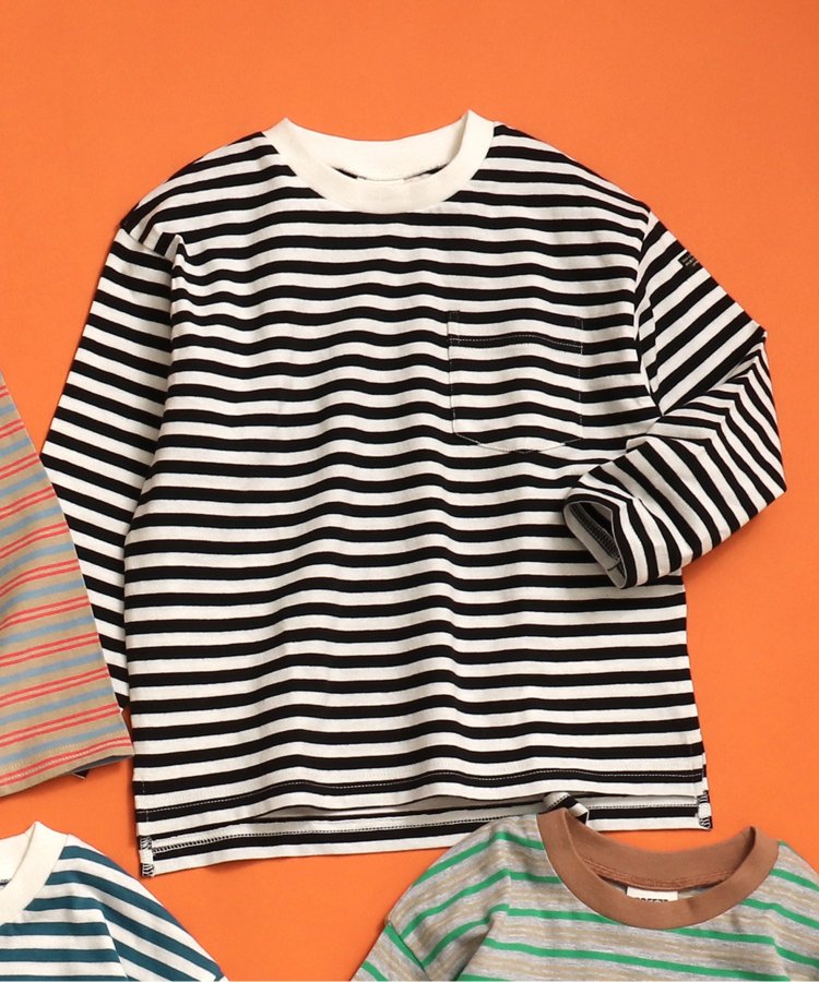 專屬 橫條紋和純色長袖T恤