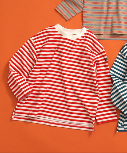 專屬 橫條紋和純色長袖T恤