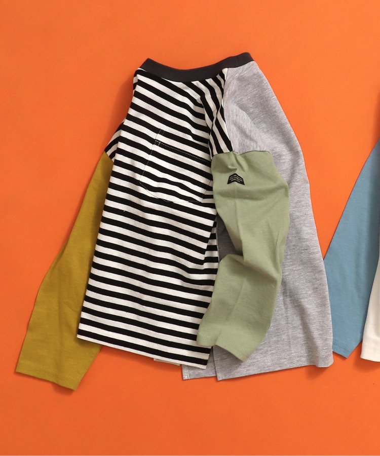 專屬 橫條紋和純色長袖T恤