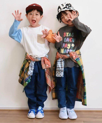 專屬 橫條紋和純色長袖T恤