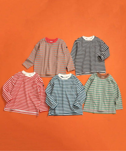 專屬 橫條紋和純色長袖T恤