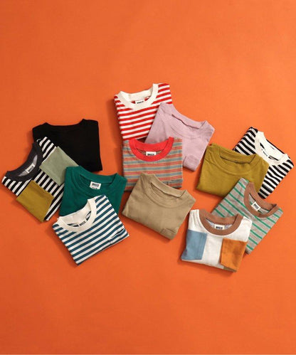 專屬 橫條紋和純色長袖T恤