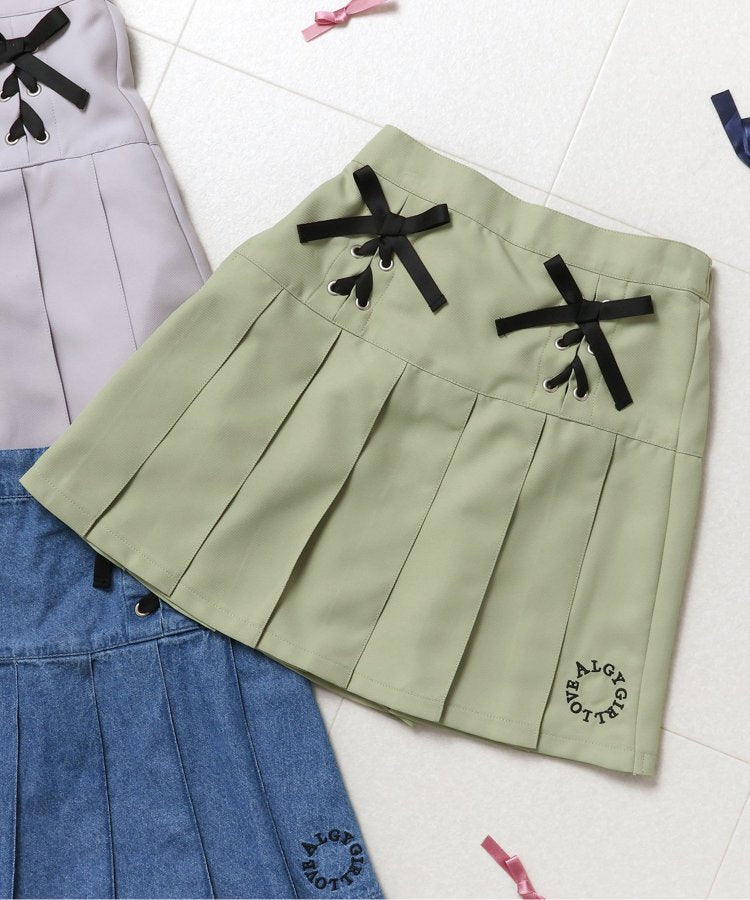 繫帶褶襉裙