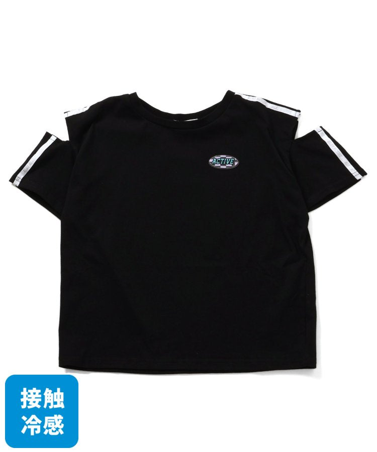 【ACTIVE】【冰感觸感】閃亮Logo圖案露肩T-shirt