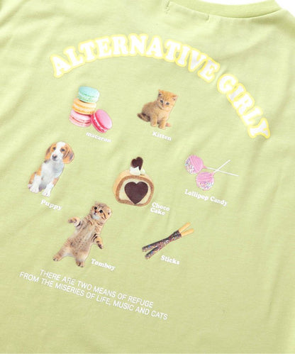 【冰感觸覺】動物圖案露肩T-shirt