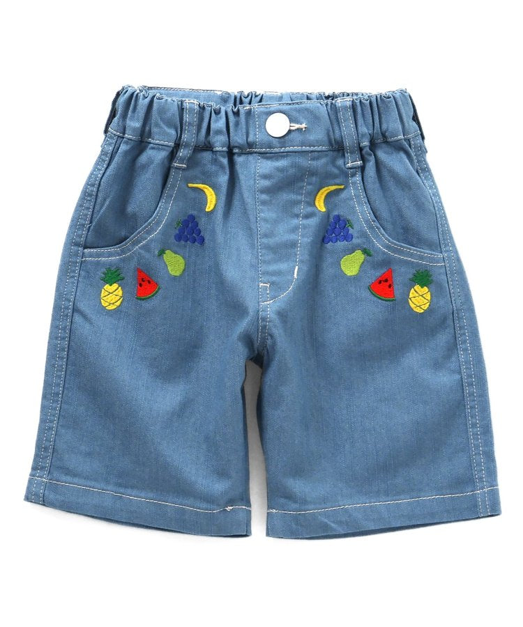 水果刺繡彈力褲 五分褲