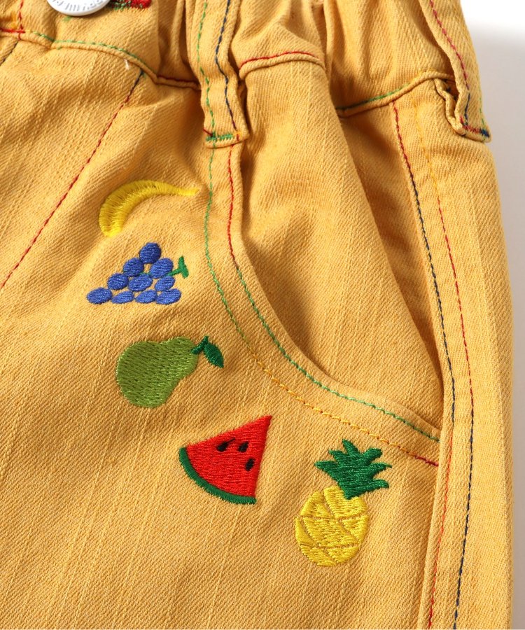 水果刺繡彈力褲 五分褲